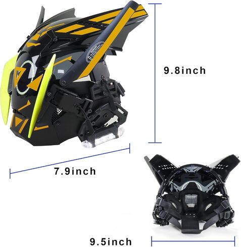 قناع TeShoarud Punk Gothic Cyber ​​Mask للرجال، قناع وجه كامل مستقبلي من Techwear، إكسسوار زي تنكري لعيد الميلاد in Saudi Arabia