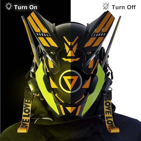 قناع TeShoarud Punk Gothic Cyber ​​Mask للرجال، قناع وجه كامل مستقبلي من Techwear، إكسسوار زي تنكري لعيد الميلاد in Saudi Arabia