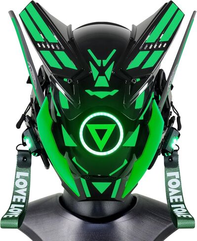 قناع TeShoarud Punk Gothic Cyber ​​Mask للرجال، قناع وجه كامل مستقبلي من Techwear، إكسسوار زي تنكري لعيد الميلاد in Saudi Arabia