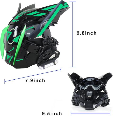 قناع TeShoarud Punk Gothic Cyber ​​Mask للرجال، قناع وجه كامل مستقبلي من Techwear، إكسسوار زي تنكري لعيد الميلاد in Saudi Arabia