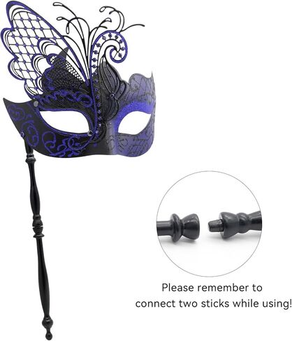 Coddsmz زوجين تنكر قناع فراشة قناع البندقية أقنعة ماردي غرا هالوين زي قناع تأثيري حفلة الكرة قناع معدني in Kuwait