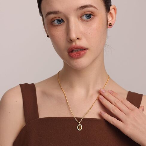 قلادة من حجر عين النمر البيضاوي من كاولين، كريستال شفاء 14 قيراط سلسلة مطلية بالذهب عيار 14 قيراط، حجر محظوظ مصنوع يدويًا، هدايا مجوهرات رائعة للنساء والفتيات in Kuwait