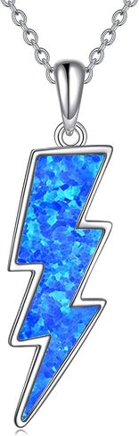 AINFQY Lightning Bolt Necklace 925 Sterling Silver White Opal Thunder/Reversible Boomerang Pendant Dainty Minimalist Flash/Darts Jewelry Gift for Women Girls in Saudi Arabia