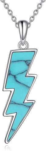 AINFQY Lightning Bolt Necklace 925 Sterling Silver White Opal Thunder/Reversible Boomerang Pendant Dainty Minimalist Flash/Darts Jewelry Gift for Women Girls in Saudi Arabia