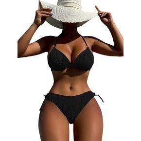 بدلة سباحة بيكيني مثلثة الشكل للسيدات من SherryDC مكونة من قطعتين وربطة عنق جانبية in Kuwait