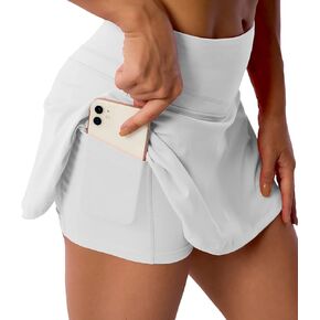 تنورة MEIVSO للسيدات عالية الخصر للتنس، ورياضات الجولف والجري، وشورت مدمج in Kuwait