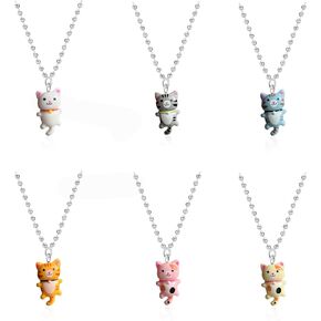 Vavhoo 6 Pairs Resin Cute Anime Cat Dangle Earrings Set for Women Girls Funny Aesthetic Animal Cat Earrings Cartoon Kitten Dangle Earrings Lover Cat Birthday Gifts