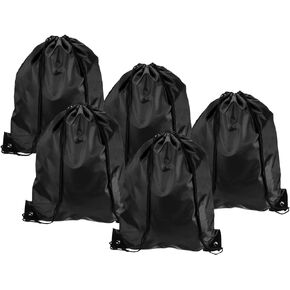 PATIKIL 42x34cm Nylon Drawstring Bag, 10 Pack Storage Bulk Cinch Backpack Sack for Gym Sports Outdoor Traveling, Rose Red