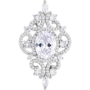 SELOVO Wedding Formal Accessory Cubic Zirconia Brooch Pendant Pin