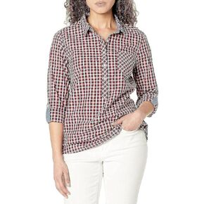 Tommy Hilfiger Women's Blouse Casual Check Roll Tab Long Sleeve in Saudi Arabia