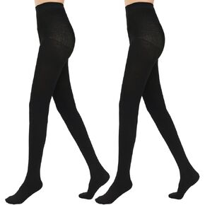 TRIBROS Cashmere Wool Tights-Women Fleece Lined Tights Warm Opaque Pantyhose With Control Top 2 Pairs in Saudi Arabia