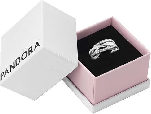 Pandora Sparkling & Polished Lines Entwined Ring - Ring for Women - Gift for Her, With Gift Box in Kuwait