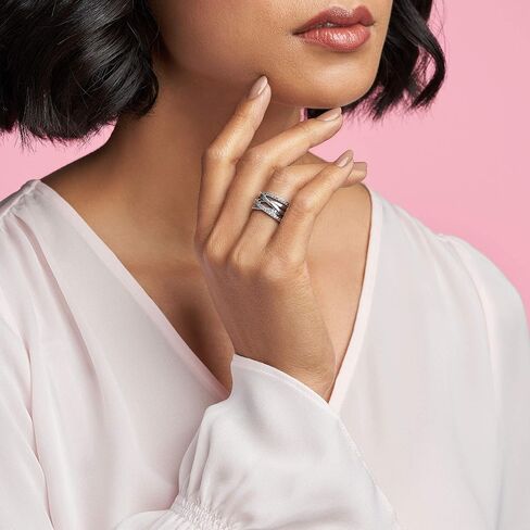 Pandora Sparkling & Polished Lines Entwined Ring - Ring for Women - Gift for Her, With Gift Box in Kuwait