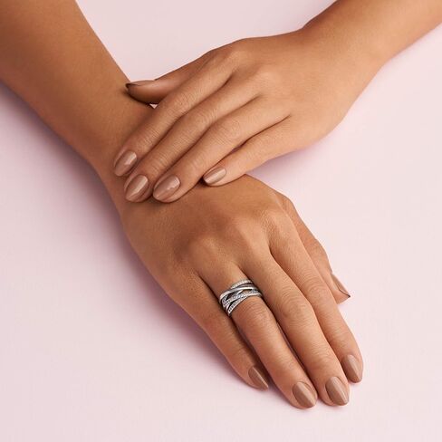 Pandora Sparkling & Polished Lines Entwined Ring - Ring for Women - Gift for Her, With Gift Box in Kuwait