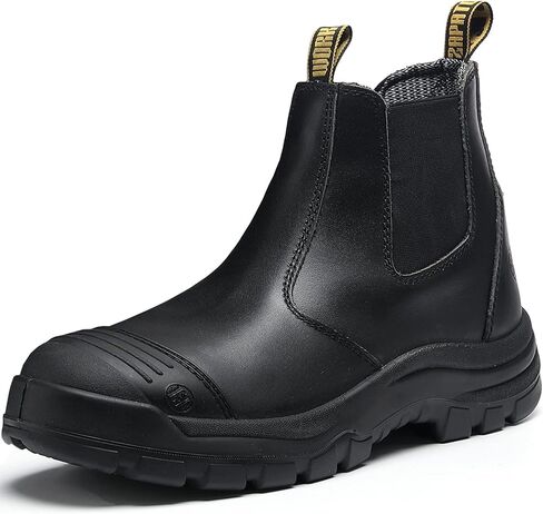HANDMEN Work Boots for Men, Composite/Soft Toe Waterproof Working Boots, Slip Resistant Anti-Static Slip-on Safety Working Shoes 8 9 10 11 12 13 in Kuwait