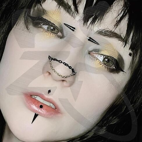 ZS 18Pcs Spike Eyebrow Piercing Jewelry, 16G Curved Barbell Vertical Labret Lip Rings, Spike Tragus Helix Earrings Rook Nose Bridge Rings for Women Men in Saudi Arabia
