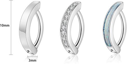 Faiwuoi 14G Clicker Belly Button Ring for Women Surgical Steel Belly Barbell Piercing Simulated Diamonds Rivet Reverse Curved Navel Barbell Body Jewelry in Saudi Arabia