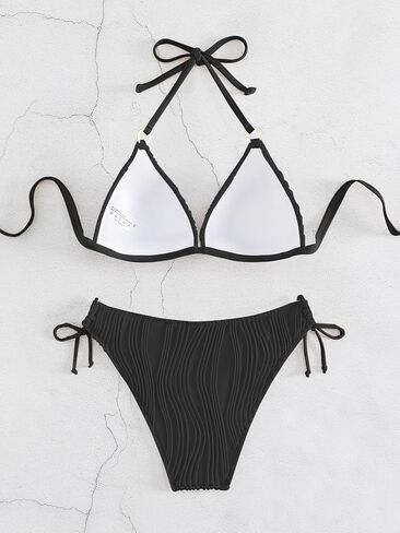 بدلة سباحة بيكيني مثلثة الشكل للسيدات من SherryDC مكونة من قطعتين وربطة عنق جانبية in Kuwait