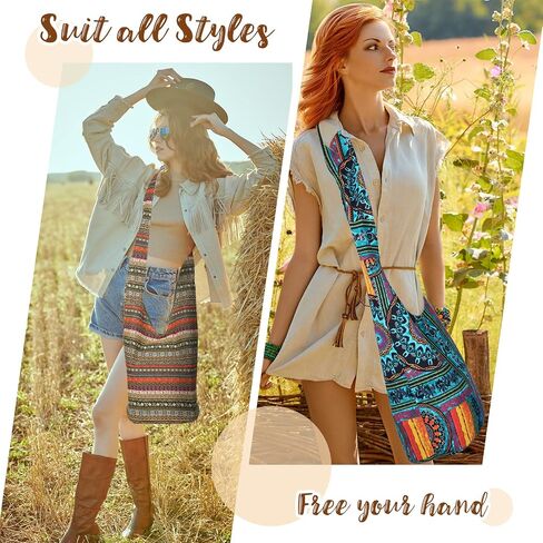 Cunno 3 Pieces Boho Bags for Women Crossbody Hippie Handbags Bohemian Hippie Bags Ethnic Style Bag Lady's Hippie Crossbody Shoulder Bag Women Tourist Handbag for Women Men Unisex in Saudi Arabia