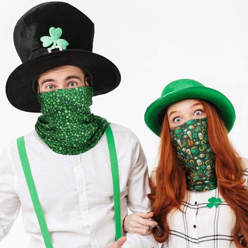 10 قطع من عصابة الرأس في عيد القديس باتريك من Balaclava الأيرلندي عصابة رأس لتغطية الوجه في فصل الشتاء ليوم القديس باتريك ، مقاسان in Saudi Arabia