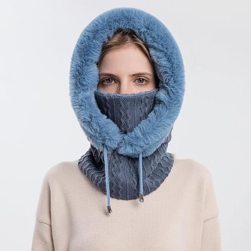 TAGVO Ski Mask for Women Warm Fleece Balaclava Wind-Resistant Winter Face Mask Warm Face Cover Hat Cap Scarf in Kuwait