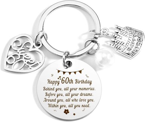60th Birthday Gifts For Women Men Keychain Dad Birthday Gift For Mom Dad Wife Husband Friend Women Mens Birthday Gift Ideas Mens Gifts For Birthday 60th Birthday Gift Ideas Male Happy Birthday Gift, in Kuwait