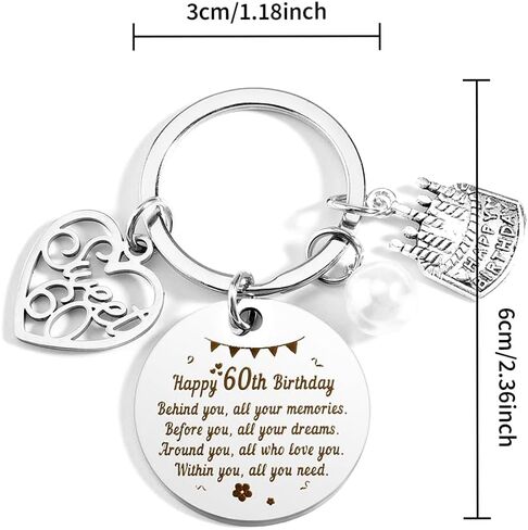 60th Birthday Gifts For Women Men Keychain Dad Birthday Gift For Mom Dad Wife Husband Friend Women Mens Birthday Gift Ideas Mens Gifts For Birthday 60th Birthday Gift Ideas Male Happy Birthday Gift, in Kuwait
