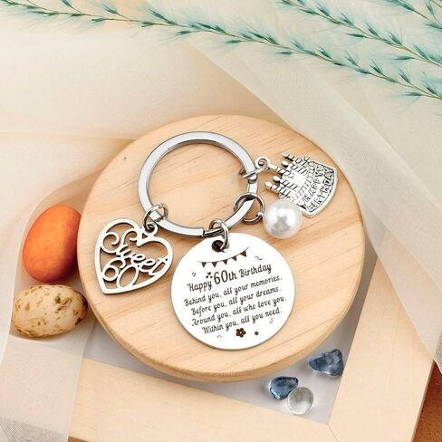 60th Birthday Gifts For Women Men Keychain Dad Birthday Gift For Mom Dad Wife Husband Friend Women Mens Birthday Gift Ideas Mens Gifts For Birthday 60th Birthday Gift Ideas Male Happy Birthday Gift, in Kuwait