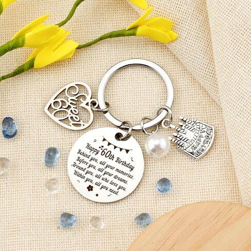 60th Birthday Gifts For Women Men Keychain Dad Birthday Gift For Mom Dad Wife Husband Friend Women Mens Birthday Gift Ideas Mens Gifts For Birthday 60th Birthday Gift Ideas Male Happy Birthday Gift, in Kuwait