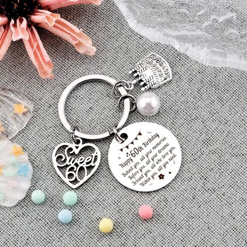 60th Birthday Gifts For Women Men Keychain Dad Birthday Gift For Mom Dad Wife Husband Friend Women Mens Birthday Gift Ideas Mens Gifts For Birthday 60th Birthday Gift Ideas Male Happy Birthday Gift, in Kuwait