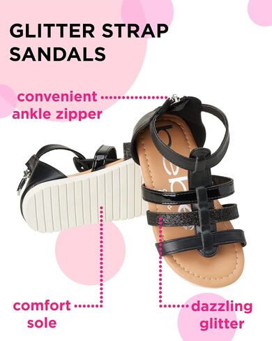 bebe Girls’ Sandals - Glitter Strap Gladiator Sandals (Toddler) in Saudi Arabia