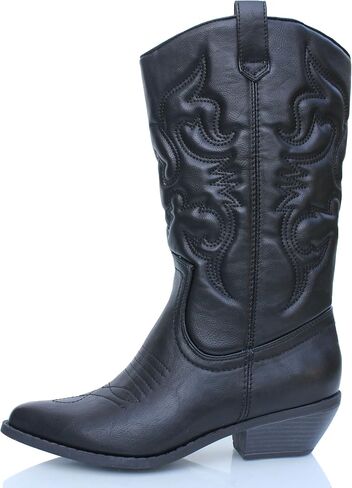 Soda Reno Women Western Cowboy Pointed Toe Knee High Pull On Tabs Boots in Saudi Arabia