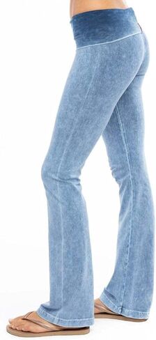 ذيل صلب يتدحرج إلى أسفل سروال Bootleg Flare in Kuwait