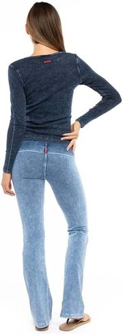 ذيل صلب يتدحرج إلى أسفل سروال Bootleg Flare in Kuwait