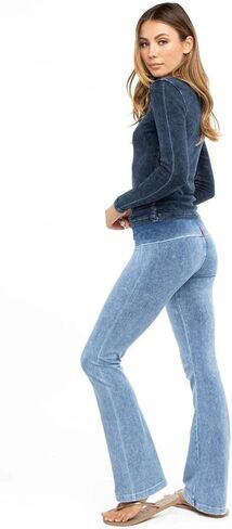 ذيل صلب يتدحرج إلى أسفل سروال Bootleg Flare in Kuwait