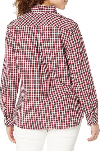 Tommy Hilfiger Women's Blouse Casual Check Roll Tab Long Sleeve in Saudi Arabia