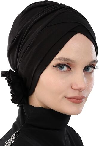 Aisha's Design Instant Turban Head Wraps for Women, 95% Cotton Scarf Hijab Shirred Design, Chemo Cancer Headwear in Saudi Arabia