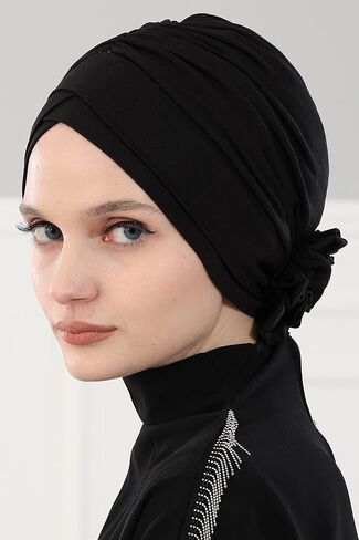 Aisha's Design Instant Turban Head Wraps for Women, 95% Cotton Scarf Hijab Shirred Design, Chemo Cancer Headwear in Saudi Arabia