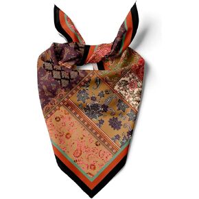 dscarf Womens Neck Scarf 21"x21" Small Square | Headband Scarf Ethnic Bandana Head Scarf Flowering Breathable Lightweight