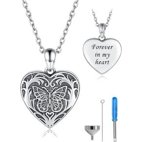 oGoodsunj S925 Sterling Silver Keepsake Jewelry Cremation Pendant Eternity Urn Necklace For Ashes - You Are Always In My Heart I Love You Forever (Rose Gold) in Kuwait