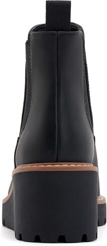 أحذية Vodvob النسائية للكاحل بكعب عريض وأحذية طويلة مرنة بمنصة تشيلسي سهلة الارتداء ونعل عريض in Kuwait