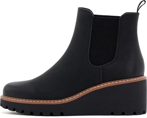 أحذية Vodvob النسائية للكاحل بكعب عريض وأحذية طويلة مرنة بمنصة تشيلسي سهلة الارتداء ونعل عريض in Kuwait