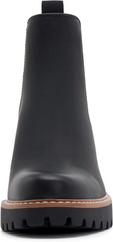 أحذية Vodvob النسائية للكاحل بكعب عريض وأحذية طويلة مرنة بمنصة تشيلسي سهلة الارتداء ونعل عريض in Kuwait