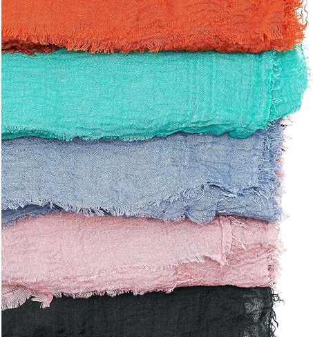 Zodaca Shawl Head Wrap, Hijab Scarf for Women in 5 Colors (70 x 36 In, 5 Pack) in Kuwait