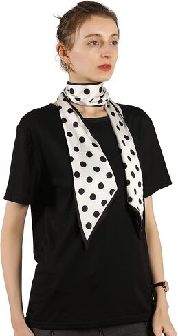la ceida Skinny Silk Like Hair Scarf for Women Head Wrap Ribbon Handbag Neck Satin Scarves Gift Packed in Kuwait