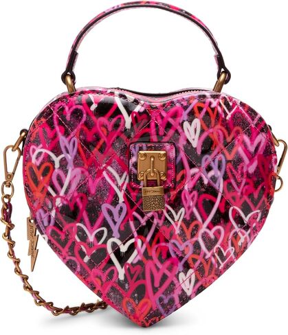Betsey Johnson Graffiti Heart Crossbody, Black Multi in Kuwait
