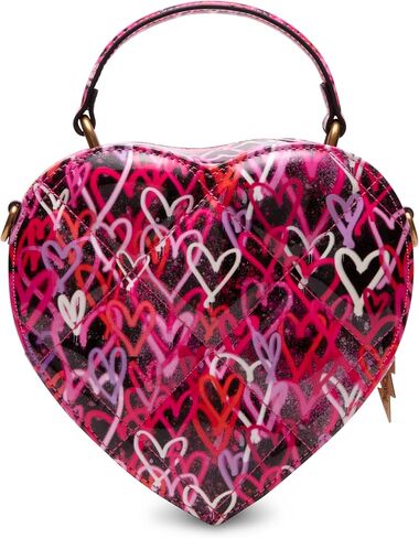 Betsey Johnson Graffiti Heart Crossbody, Black Multi in Kuwait