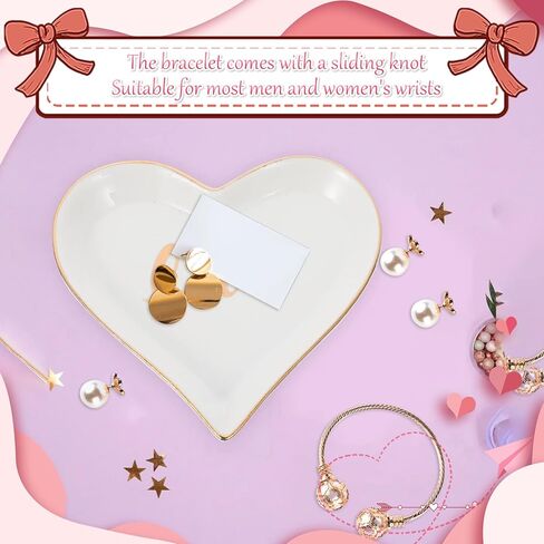 هدايا للنساء، قطعة واحدة من طبق المجوهرات المصنوع من السيراميك على شكل قلب مع الحب الذهبي، هدية ممتعة مخصصة لصديقتك والأم والزوجة والأخت لعيد الميلاد والذكرى السنوية والزفاف وعيد الحب السعيد وعيد الأم in Kuwait