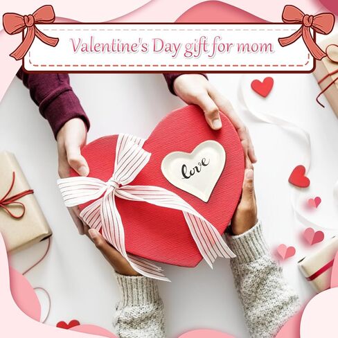 هدايا للنساء، قطعة واحدة من طبق المجوهرات المصنوع من السيراميك على شكل قلب مع الحب الذهبي، هدية ممتعة مخصصة لصديقتك والأم والزوجة والأخت لعيد الميلاد والذكرى السنوية والزفاف وعيد الحب السعيد وعيد الأم in Kuwait