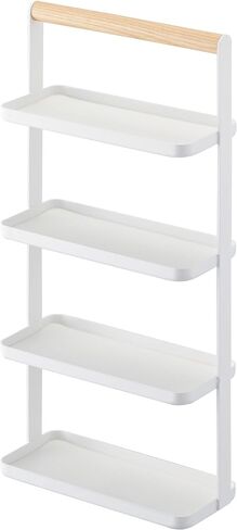 Yamazaki Home Tosca 4-Tier Accessory Tray - Jewelry Holder & Storage Organizer - Steel + Wood, White in Saudi Arabia